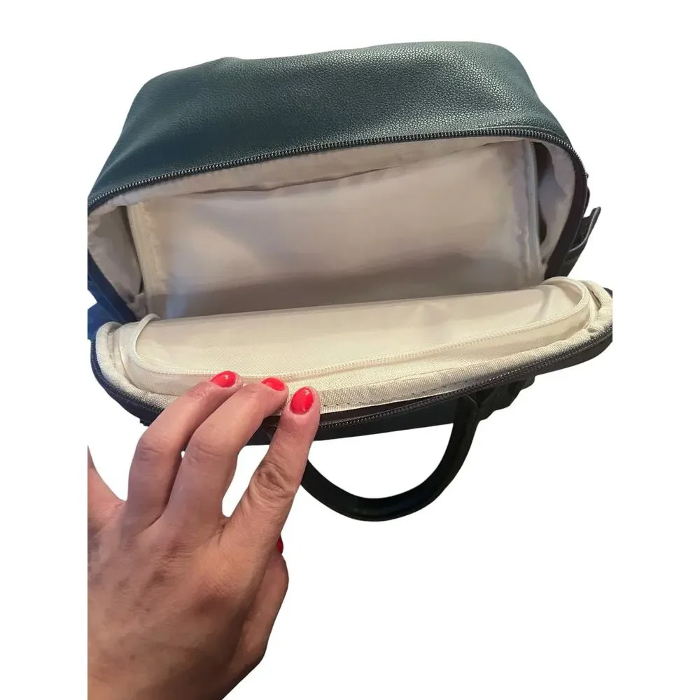 Ayla and Co Luxe Convertible Structured Vegan Diaper Bag Backpack Green