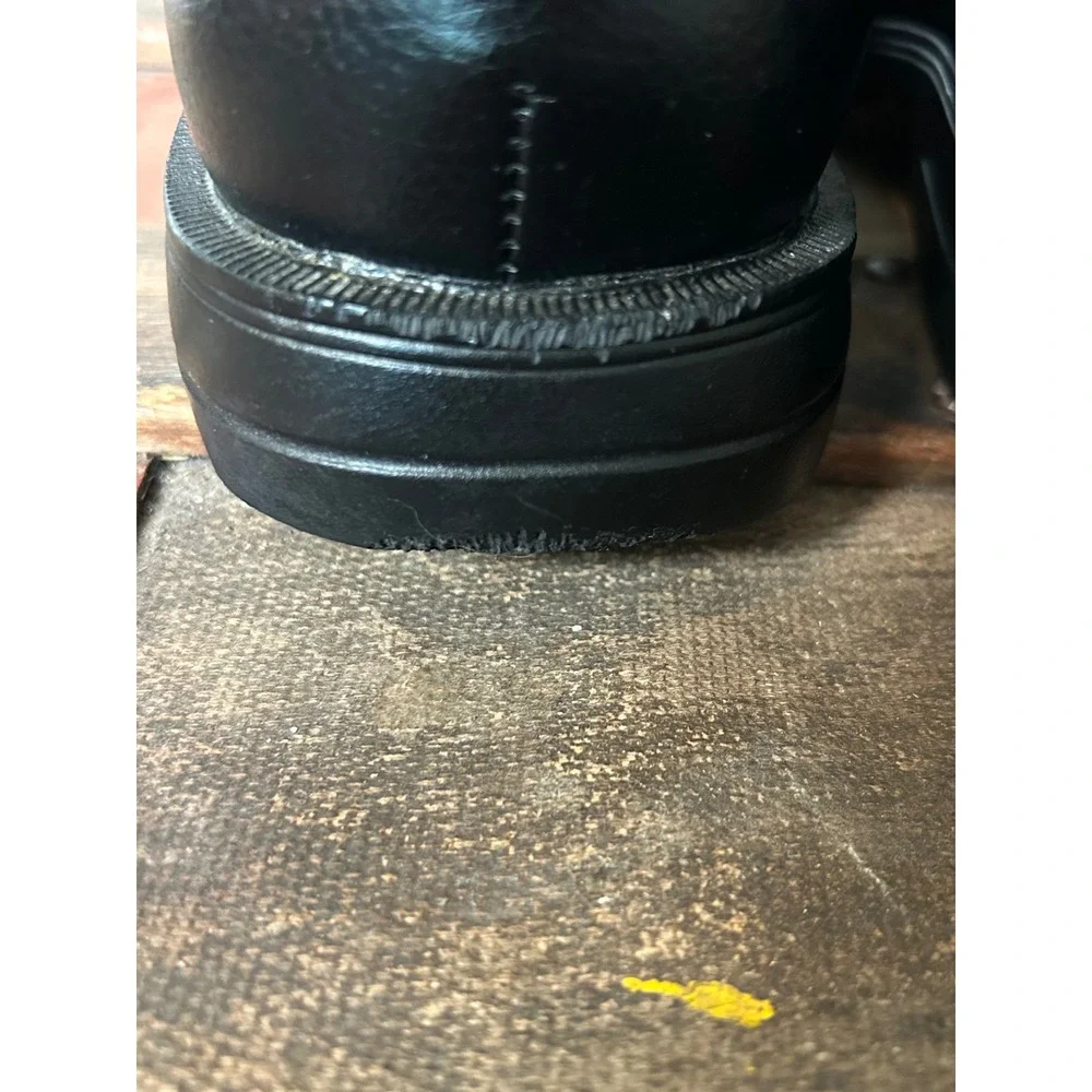 Dexter Mens Black Pebbled Leather Square Toe Lace Up Derby Dress Shoes Size 8