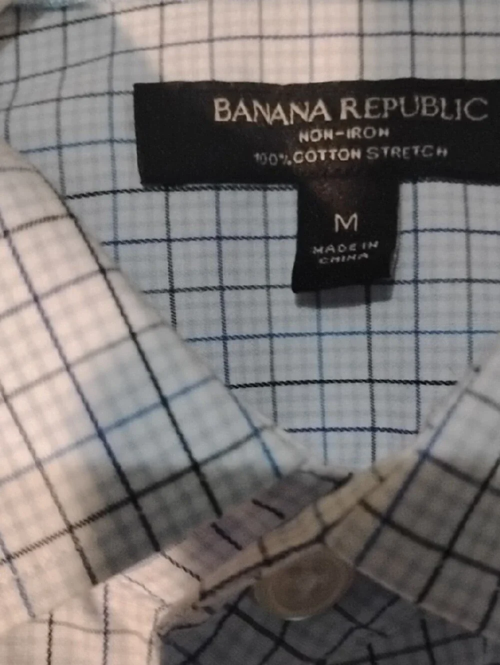 Banana Republic Light Blue Checked Dress Shirt