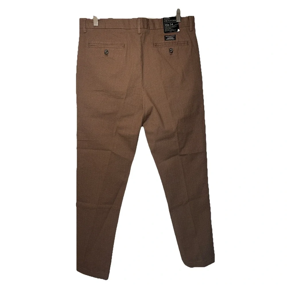 Banana Republic Mason Stretch Chino Pants Mens 34x34 Brown Tapered Fit Stretch‎