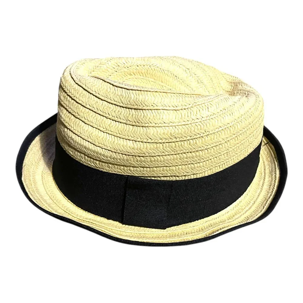 NWT Cubavera Straw Fedora Hat Kids L/XL‎