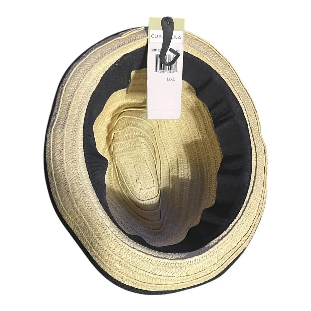NWT Cubavera Straw Fedora Hat Kids L/XL‎