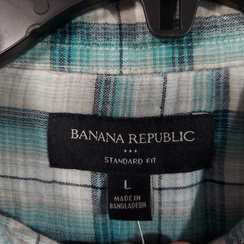 Banana Republic Shirt Mens Large Plaid Standard Fit Button Down‎ Long Sleeve