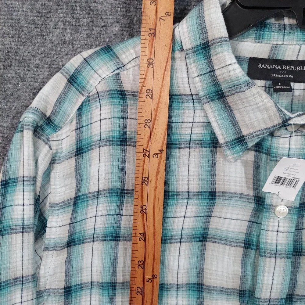 Banana Republic Shirt Mens Large Plaid Standard Fit Button Down‎ Long Sleeve