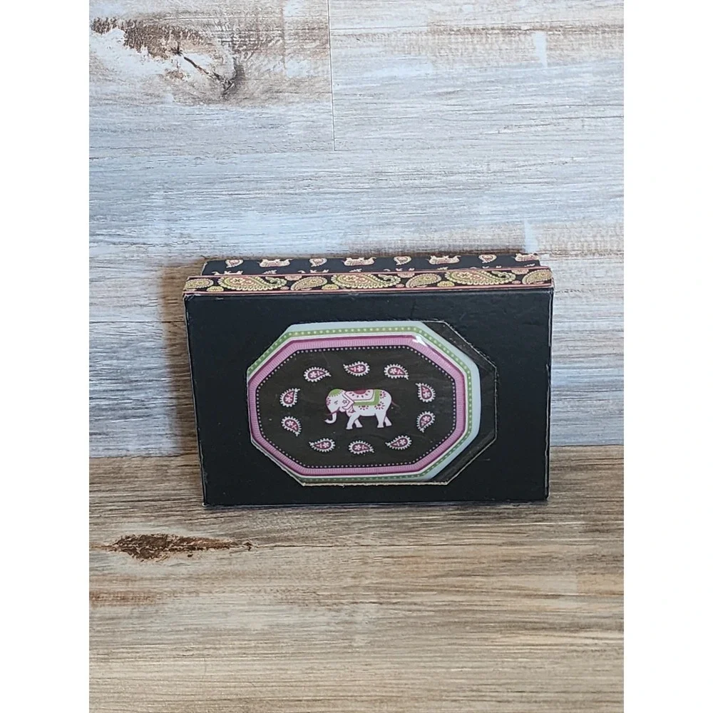 Vera Bradley My Home Collection Pink Elephants Vanity  Trinket Box 4