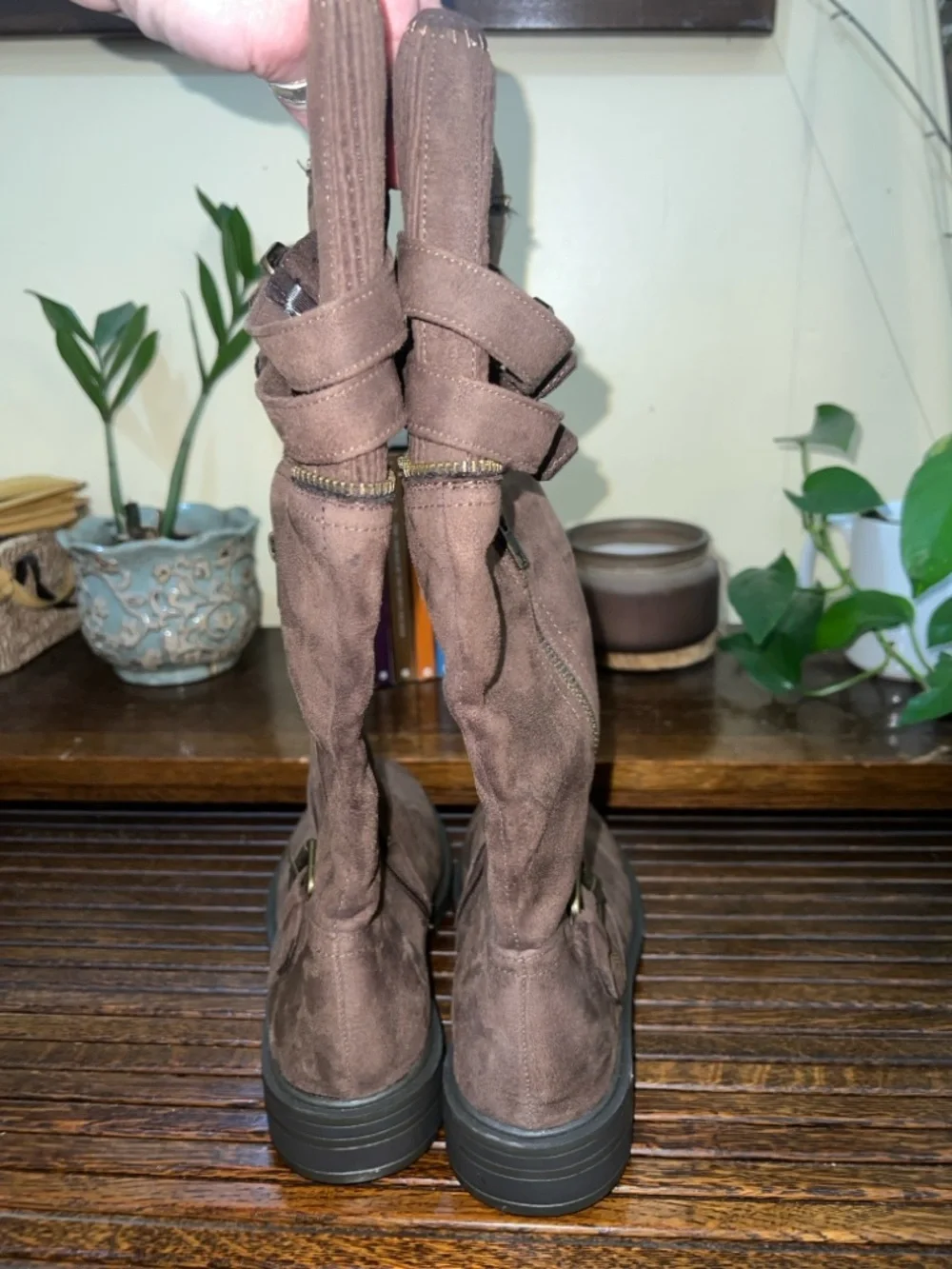 White‎ Mountain Brown Over-the-Knee Suede-Look Boots