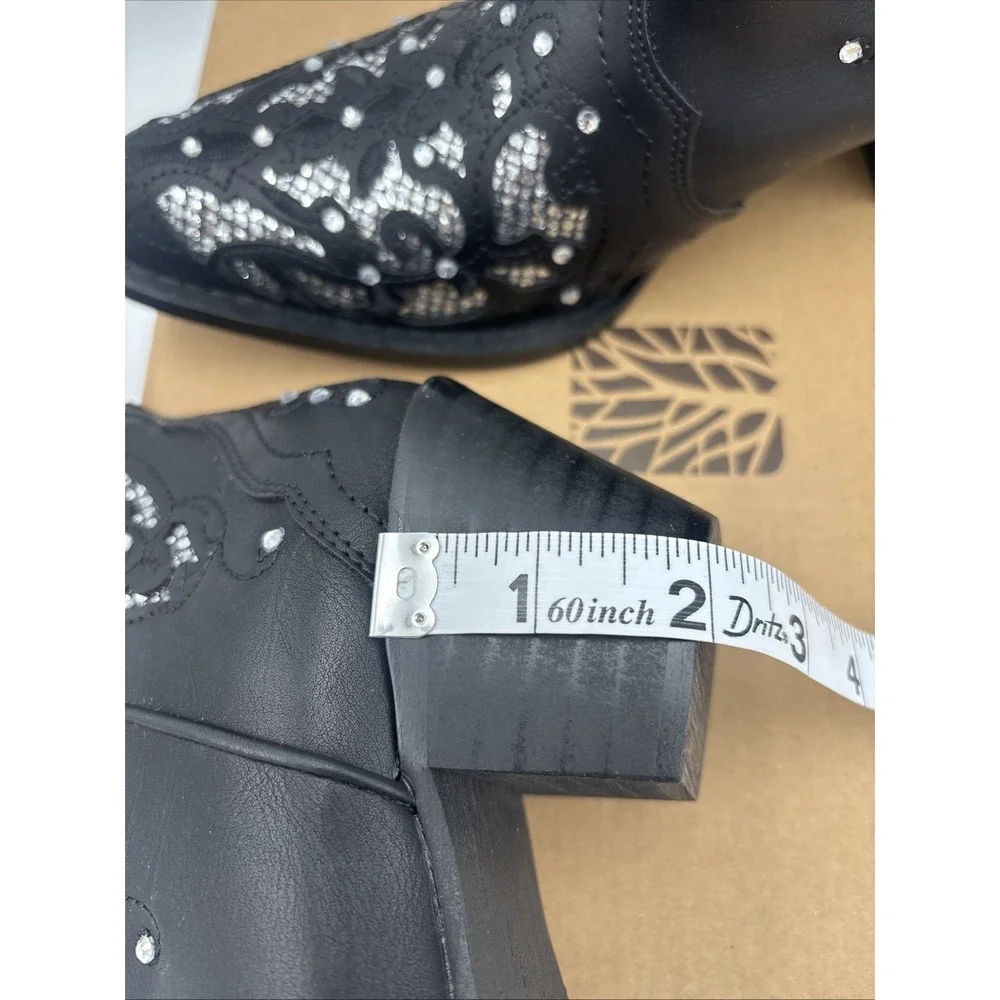 Rhinestone Crystal Women's Cowboy Boots- Mid Calf To Knee‎ High Size 7.5