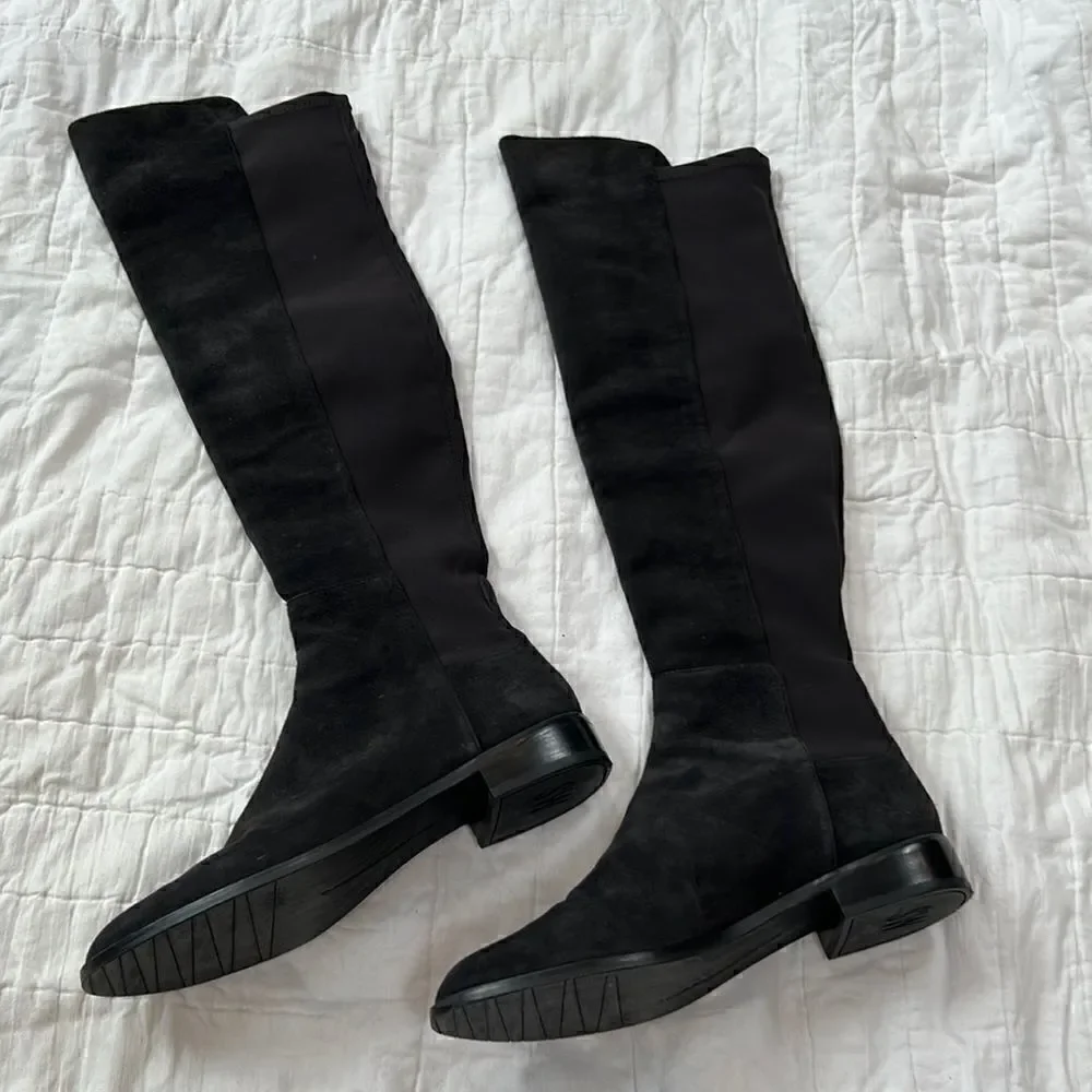 Stuart Weitzman Reddy 5050 Suede Over-The-Knee Boots, Black size 6.5 women EUC