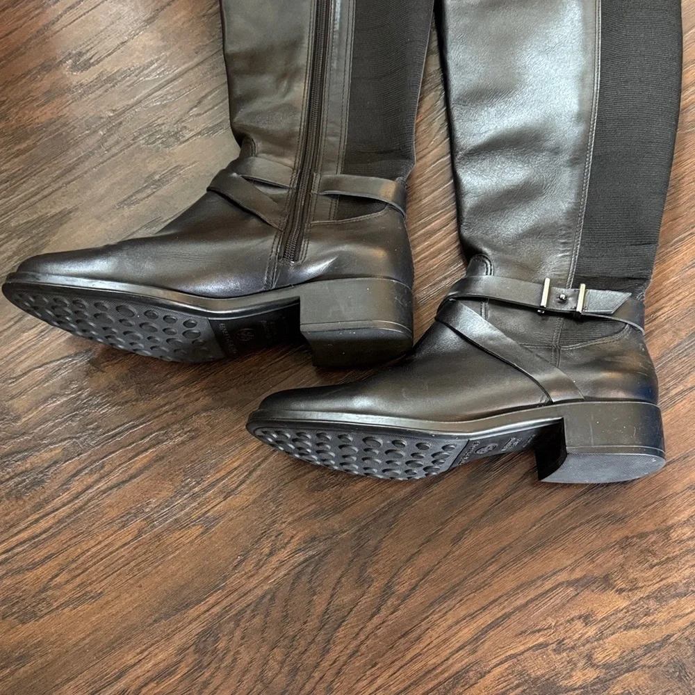 Andre Assous Waterproof Genuine Leather Black Over the Knee Boots, Sz 40