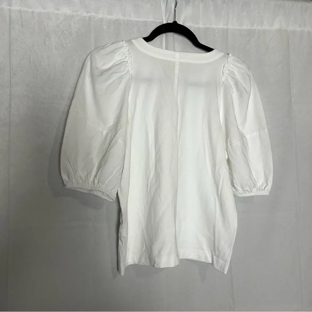 NWT Madewell White‎ Puff Sleeve Tee Size XS