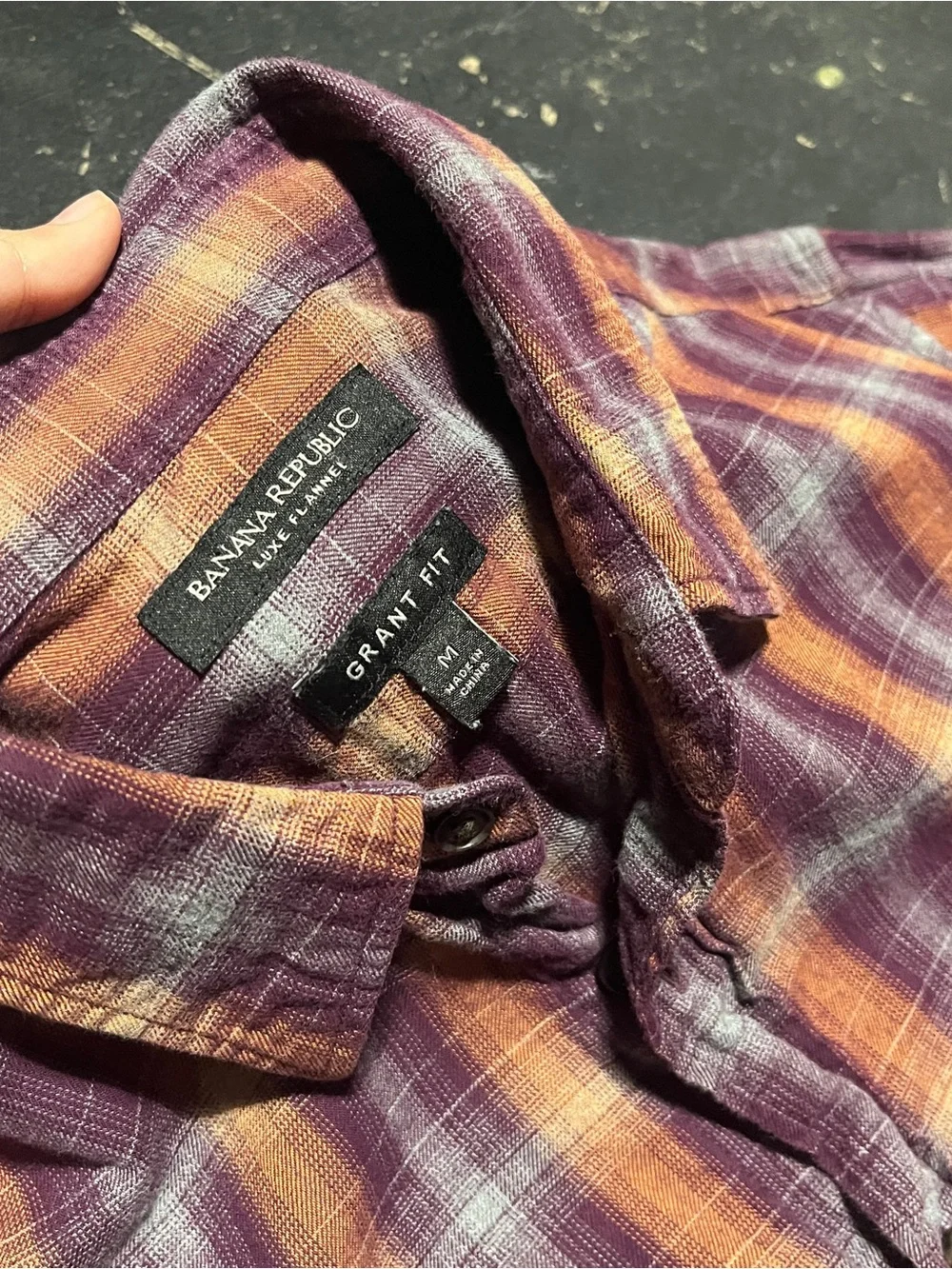 Banana Republic Plaid Button-Down in Burgundy and Orange