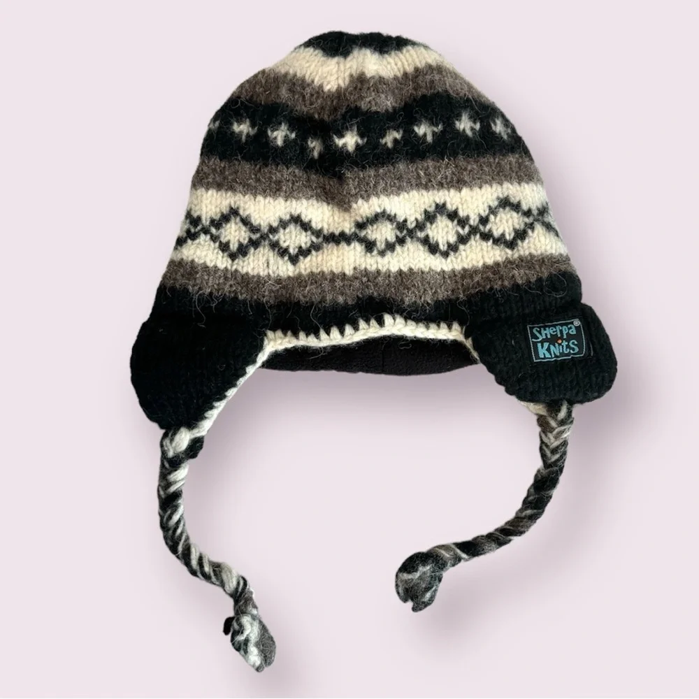 Sherpa Knits 100% Wool Fleece / Sherpa Lined Kids Winter Hat