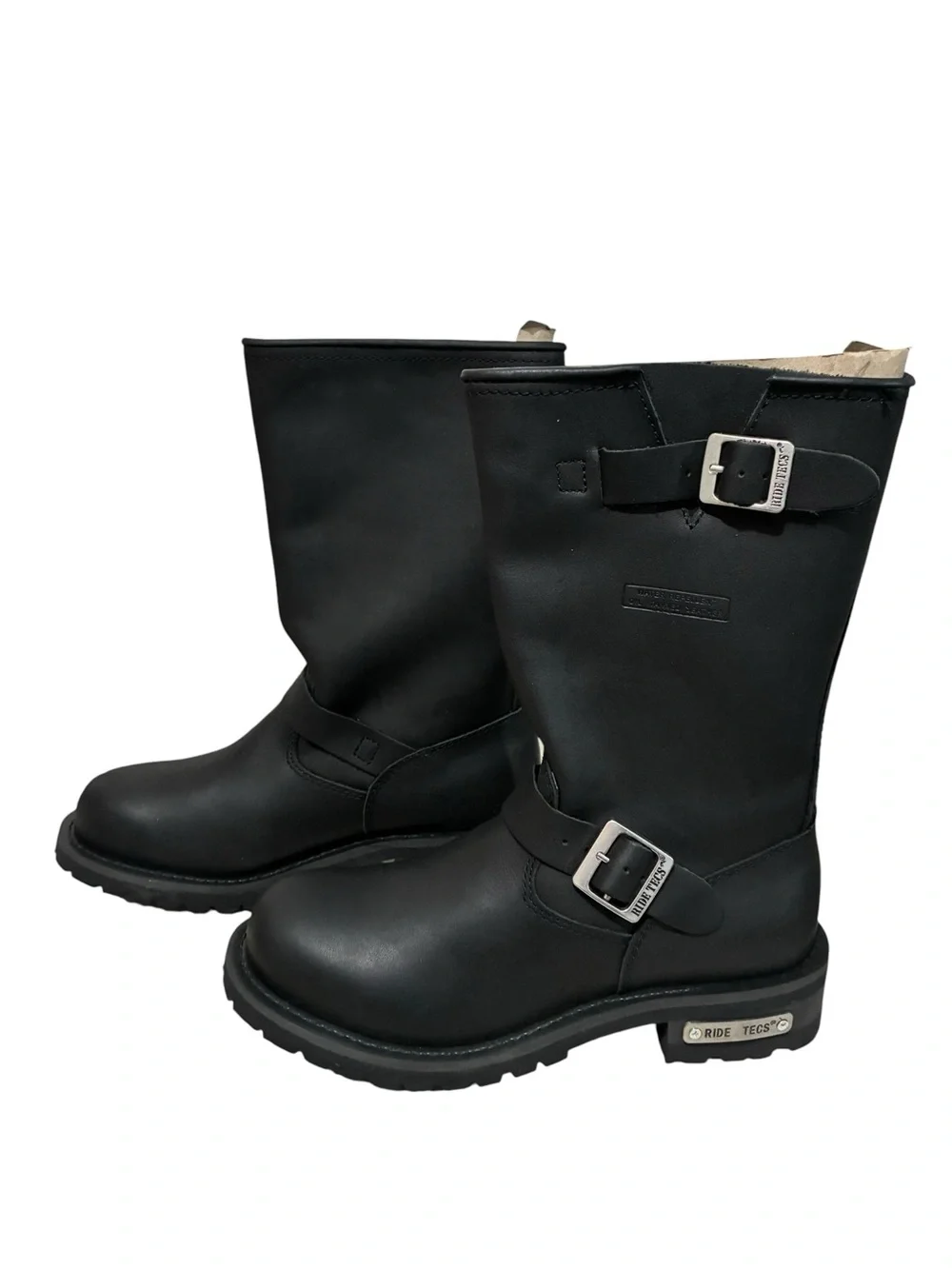 Men’s Enginee Heavy Duty Full-Grain Oiled Leather Boots Soft Toe Size 8.5