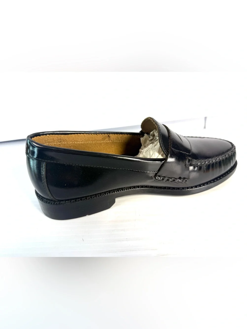 Bostonian Black Leather Penny Slip-On Loafers