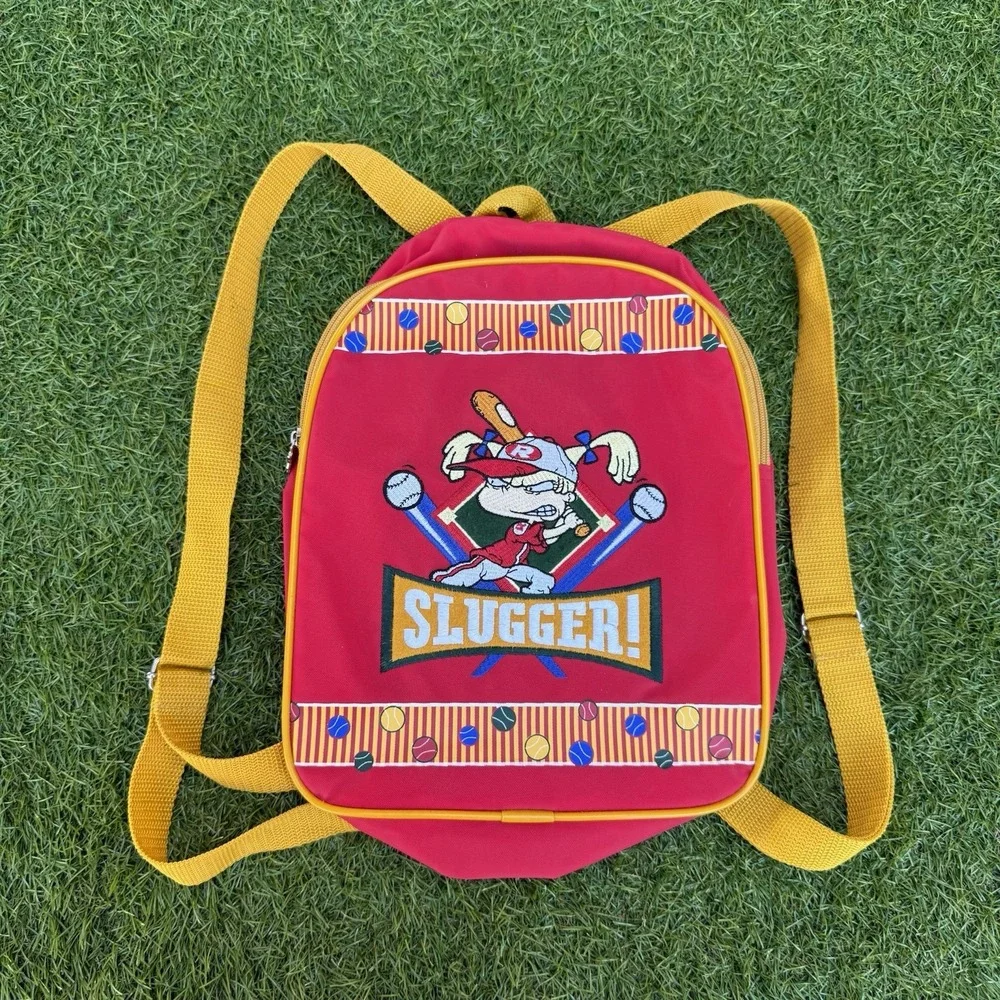 Vintage Nickelodeon Rugrats‎ Angelica Backpack Embroidered Baseball Red Colorful