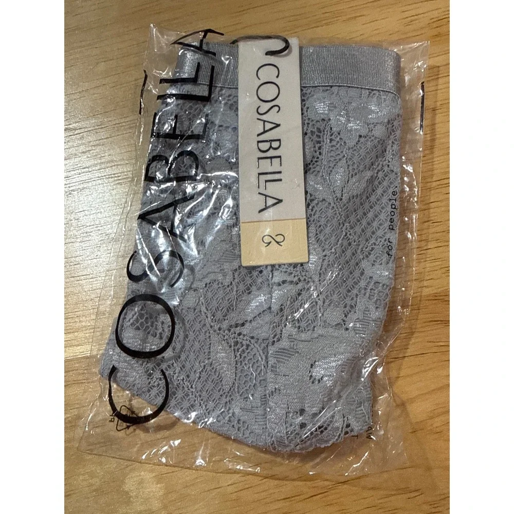 Cosabella Never Say Never Luxury Floral Lace Lace Italian Thong Varanasi Gray S