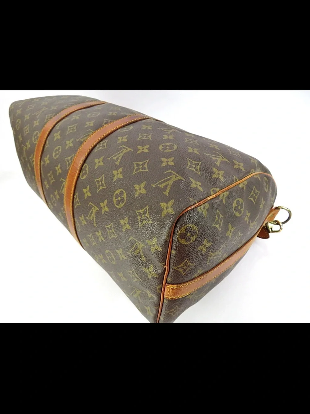 Louis Vuitton Brown Monogram Duffel with Tan Leather Strap