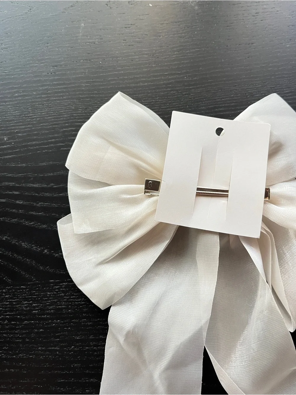 Elegant Cream Large Bow Hair Clip Sheer Organza Coquette Aesthetic
