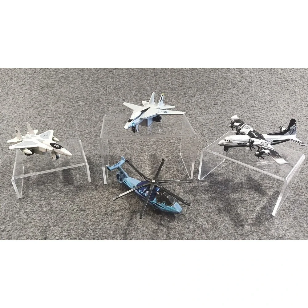 Die Cast Transport Plane, 2 Fighters & Military Helicopter Lot of 4 Mattel