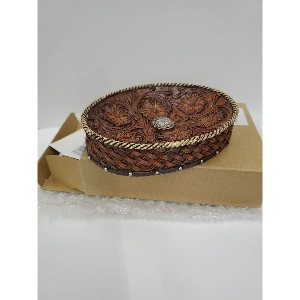 Western Style Resin Trinket/Soap/Change/Jewelry Dish-Rope/Turquoise/Basket Weave
