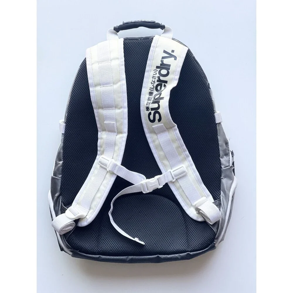 Superdry Men’s Mono Tarp Backpack Black White Durable Stylish Urban Travel Bag
