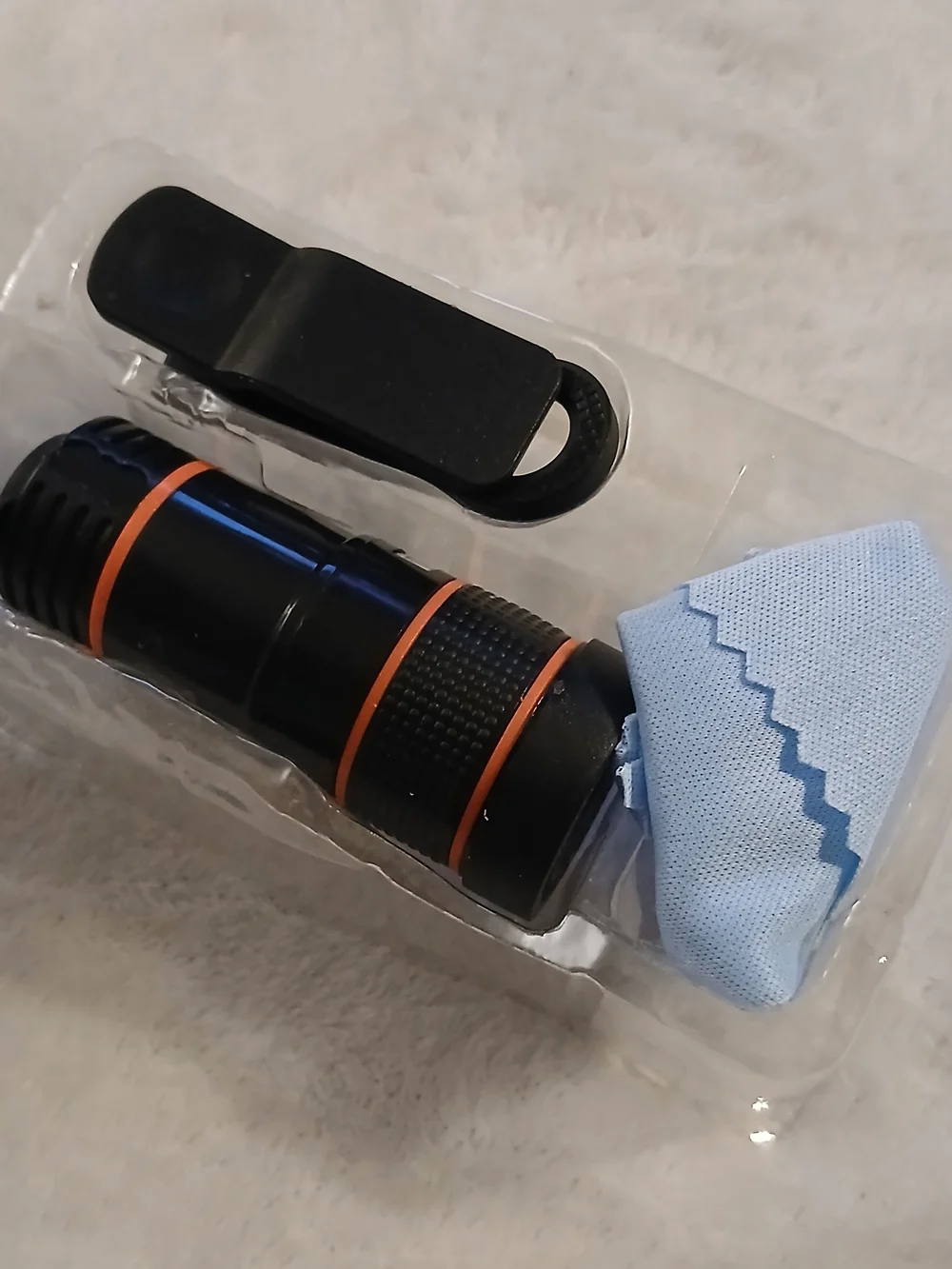 💚 Mobile Cell Phone Telescope Lens - Black with Orange Accents [8x Magnifying]