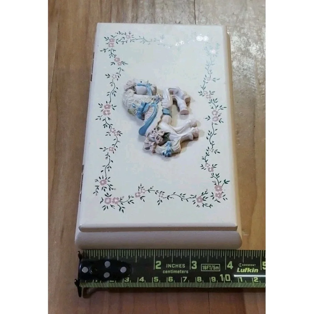 Vintage Wood Childrens Jewelry‎ Trinket Keepsake Box With Hinged Lid Horse Pony