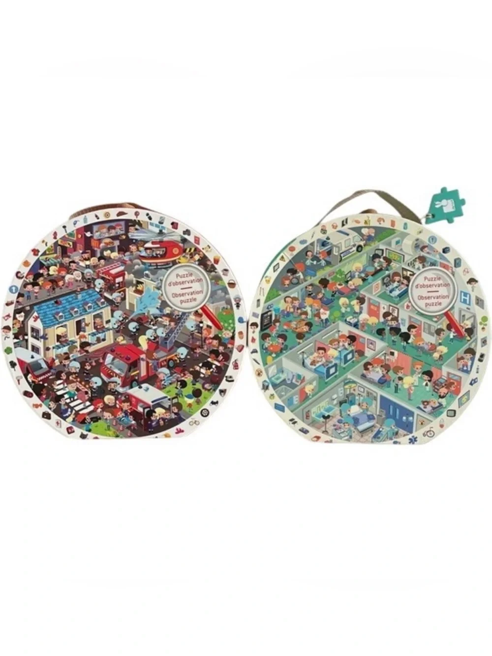 Janod Set of 2 Observation Puzzle for Kids‎ Firefighter Doctor Nurse