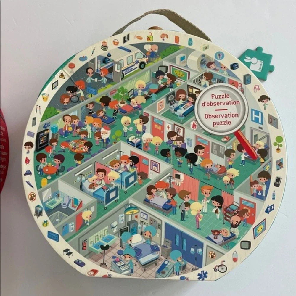 Janod Set of 2 Observation Puzzle for Kids‎ Firefighter Doctor Nurse