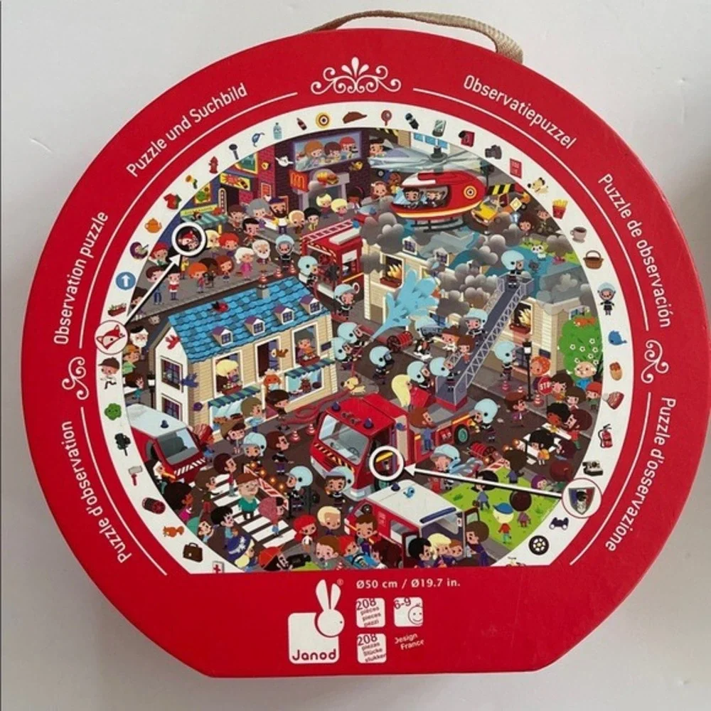 Janod Set of 2 Observation Puzzle for Kids‎ Firefighter Doctor Nurse
