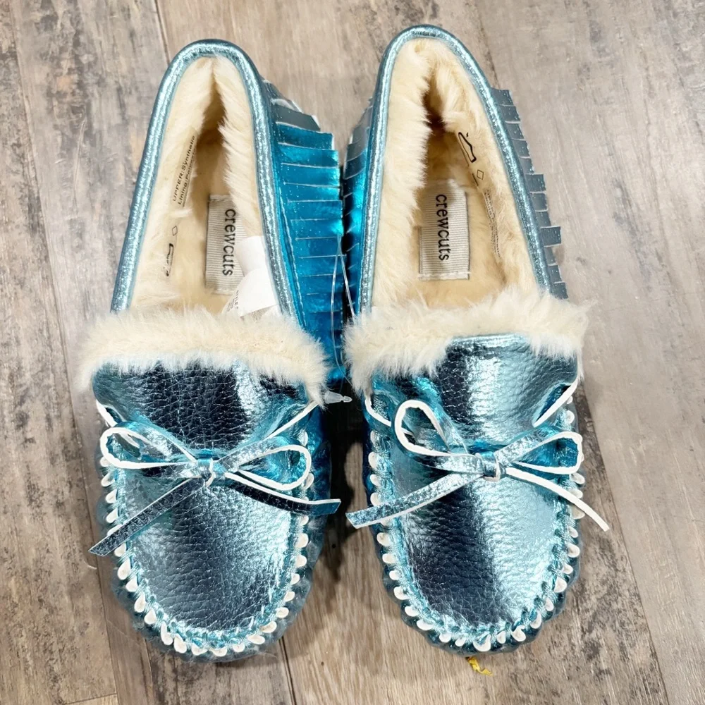 J.Crew Kids‎ Metallic Blue Moccasins