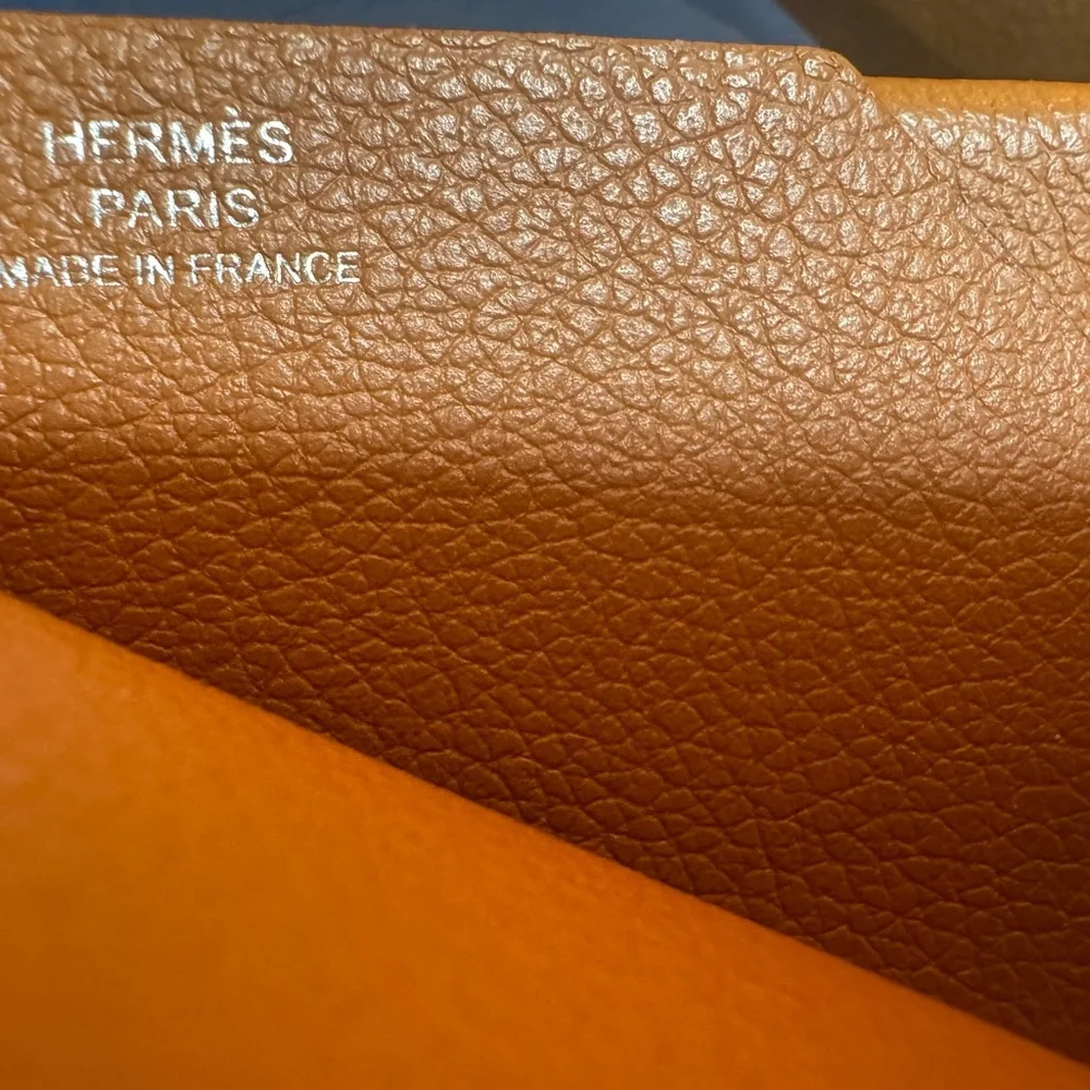 Hermes H Sellier Card Holder Gold Evercolor Calfskin 2024 W Stamp Unisex $700