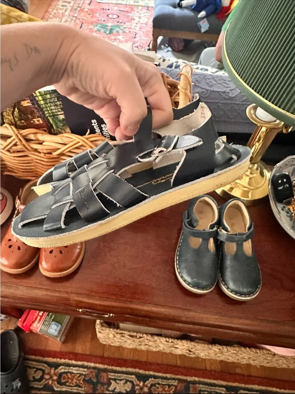 Sun Sans Kids Navy Blue Closed-Toe Fisherman Sandals