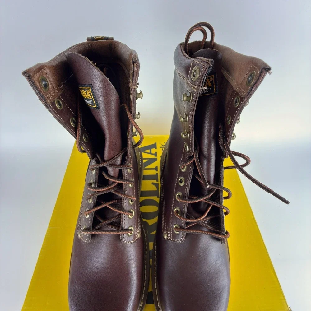 Carolina CA8549 Mens 8 D Brown Leather Soft Toe Steel Shank Work Boots‎ NIB