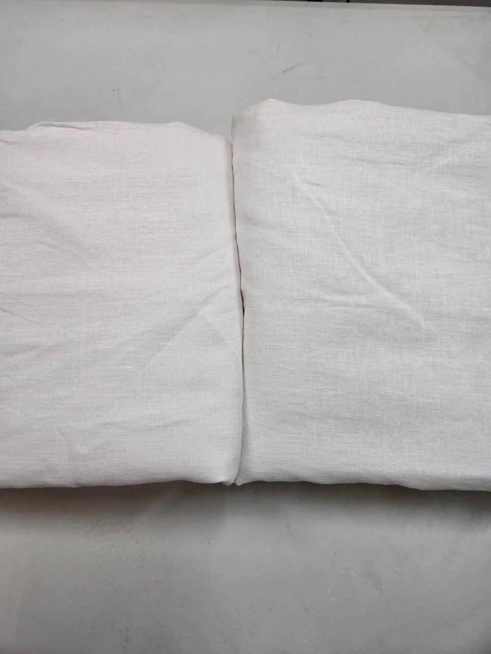 QUINCE Set Of 2 48x96 European Linen True Blackout Curtains Cream 9504