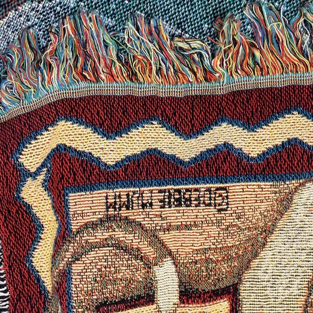 VTG Monkey Business Tapestry Bananas‎ Debbie Mumm Quilt Woven Nursery Decor Kids