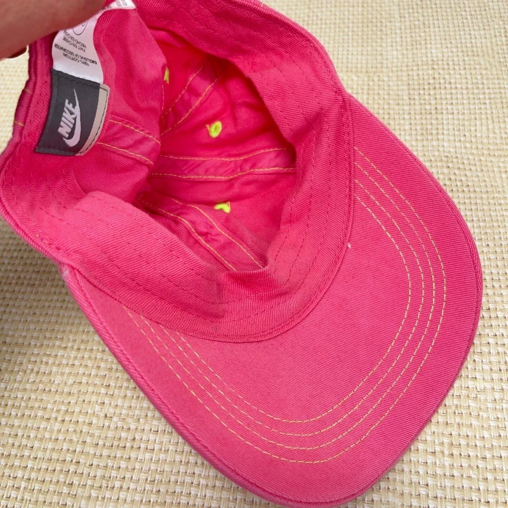 Vintage Nike Hat Cap Strap Back Youth Kids‎ Boys Girls 90s Y2K Pink Neon Yellow