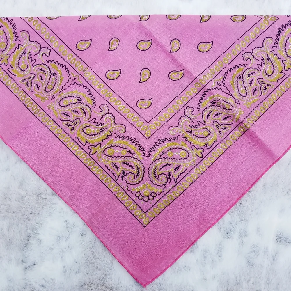 Bandana~Salmon Pink & Gold‎