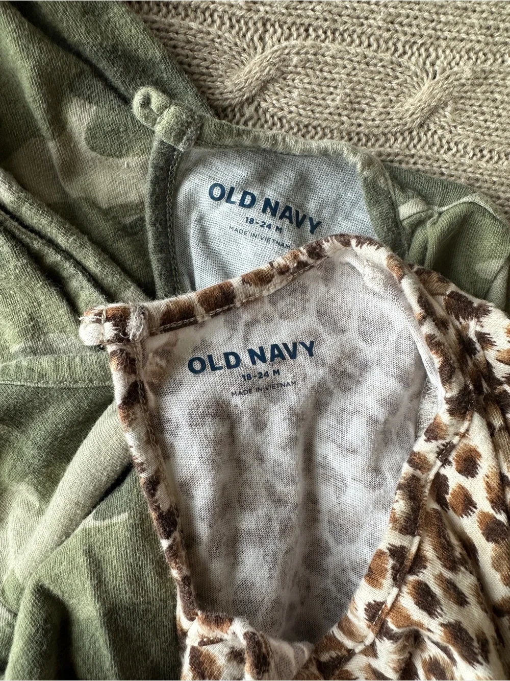 Old Navy very gently