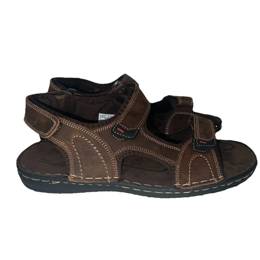 (B27/7)Holy Ark Men's Leather Comfortable Opentoe Outdoor Beach Sandals Size12