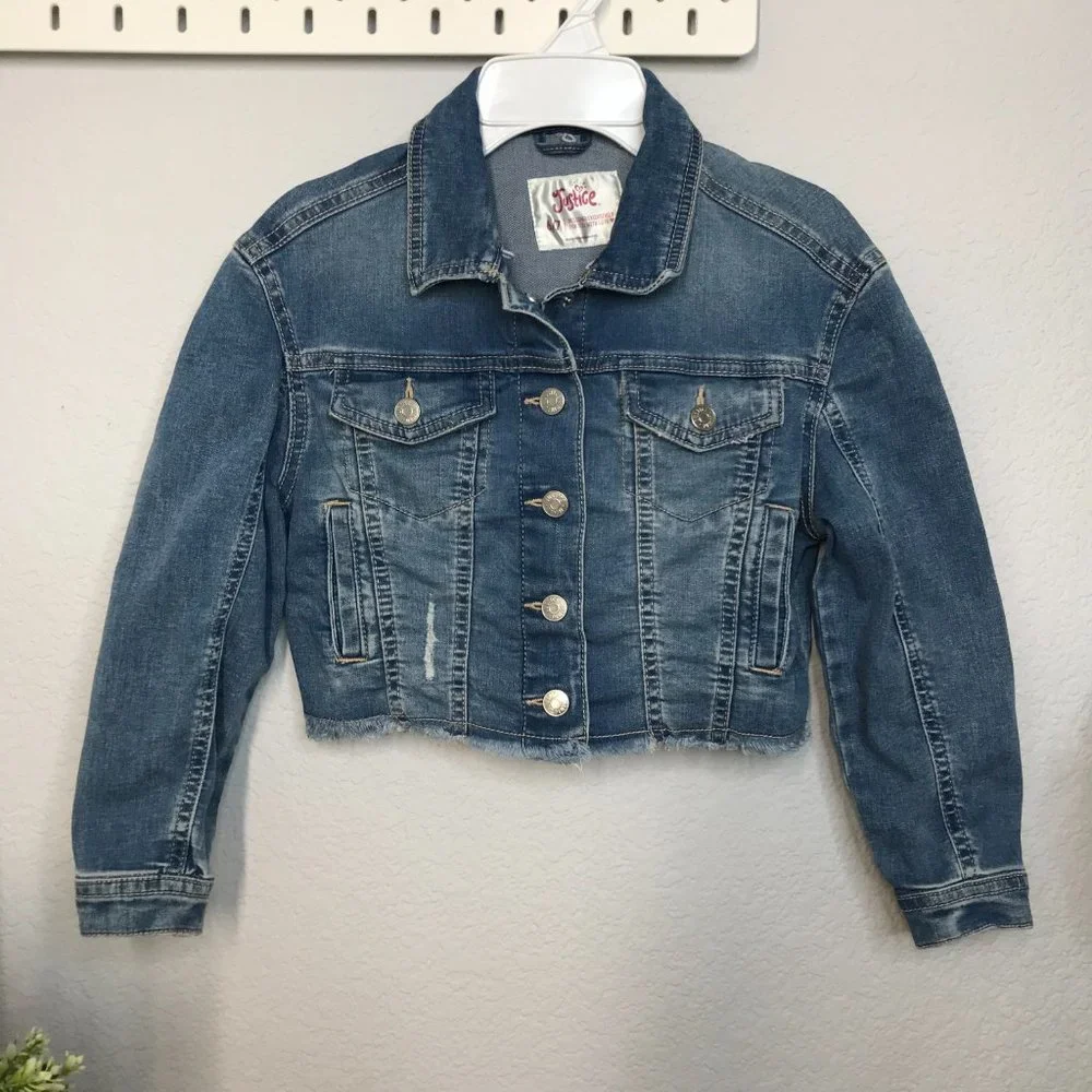 Justice denim crop