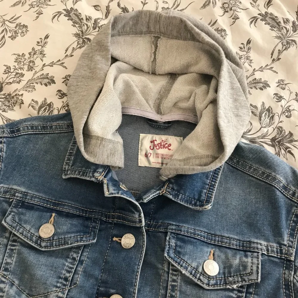 Justice denim crop