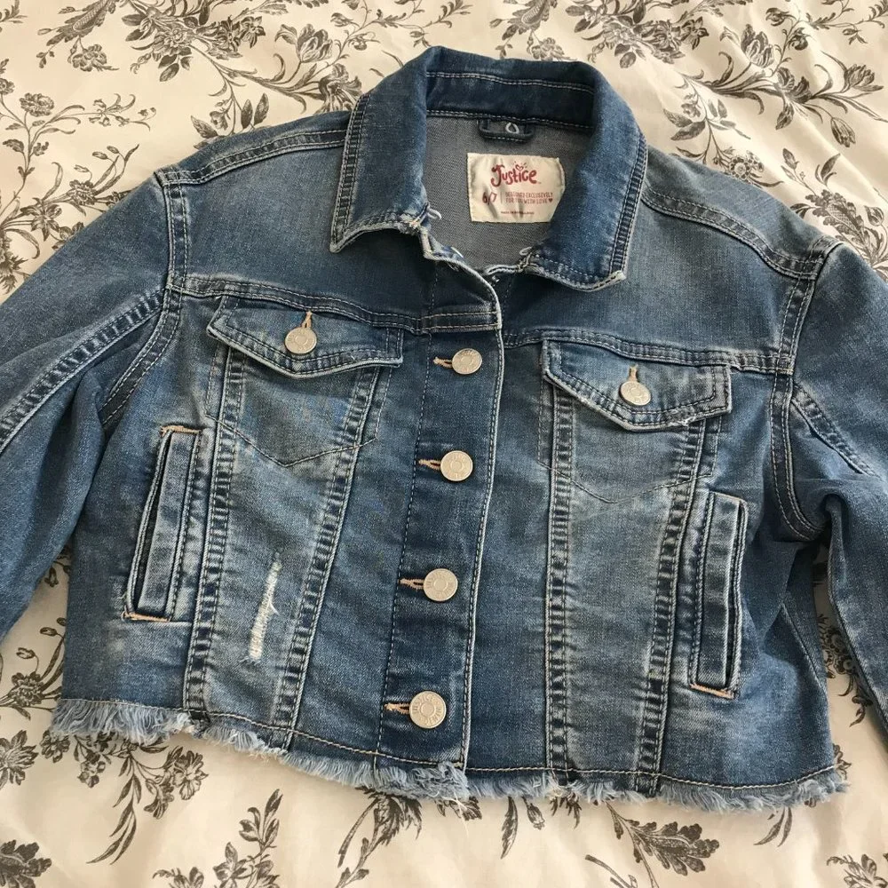Justice denim crop