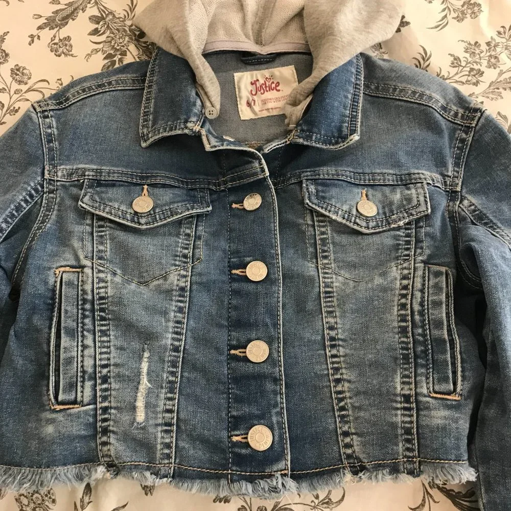 Justice denim crop
