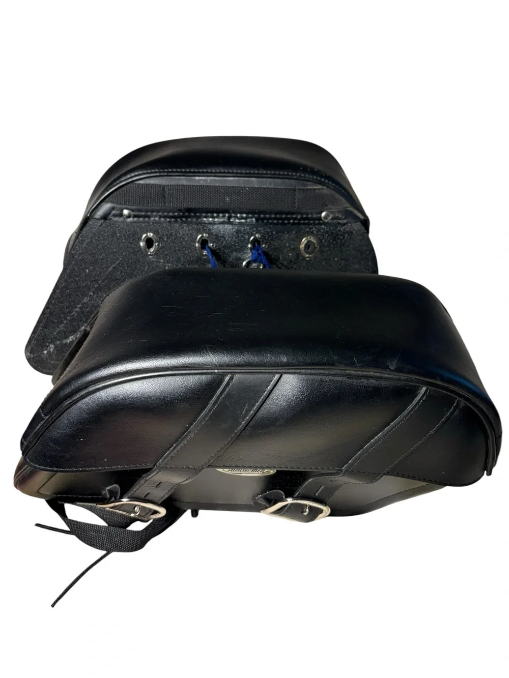 Saddlemen Large Drifter Slant Plain Black Leather Motorcycle Saddlebags