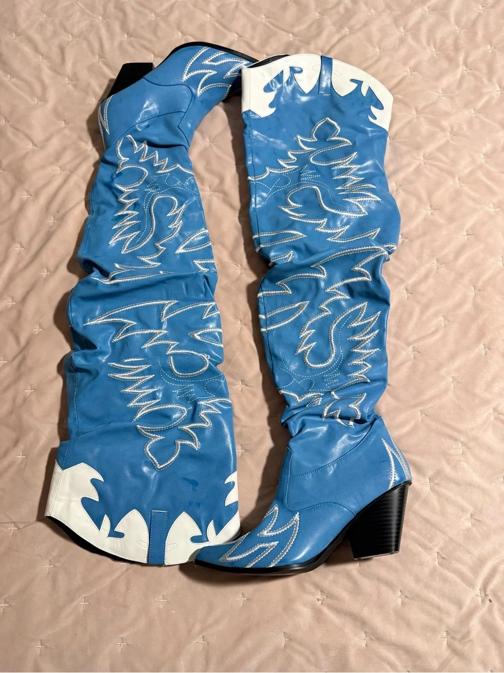 Cape Robbin Kelsey-21 Blue Western Over-the-Knee Cowboy Boots Size 10