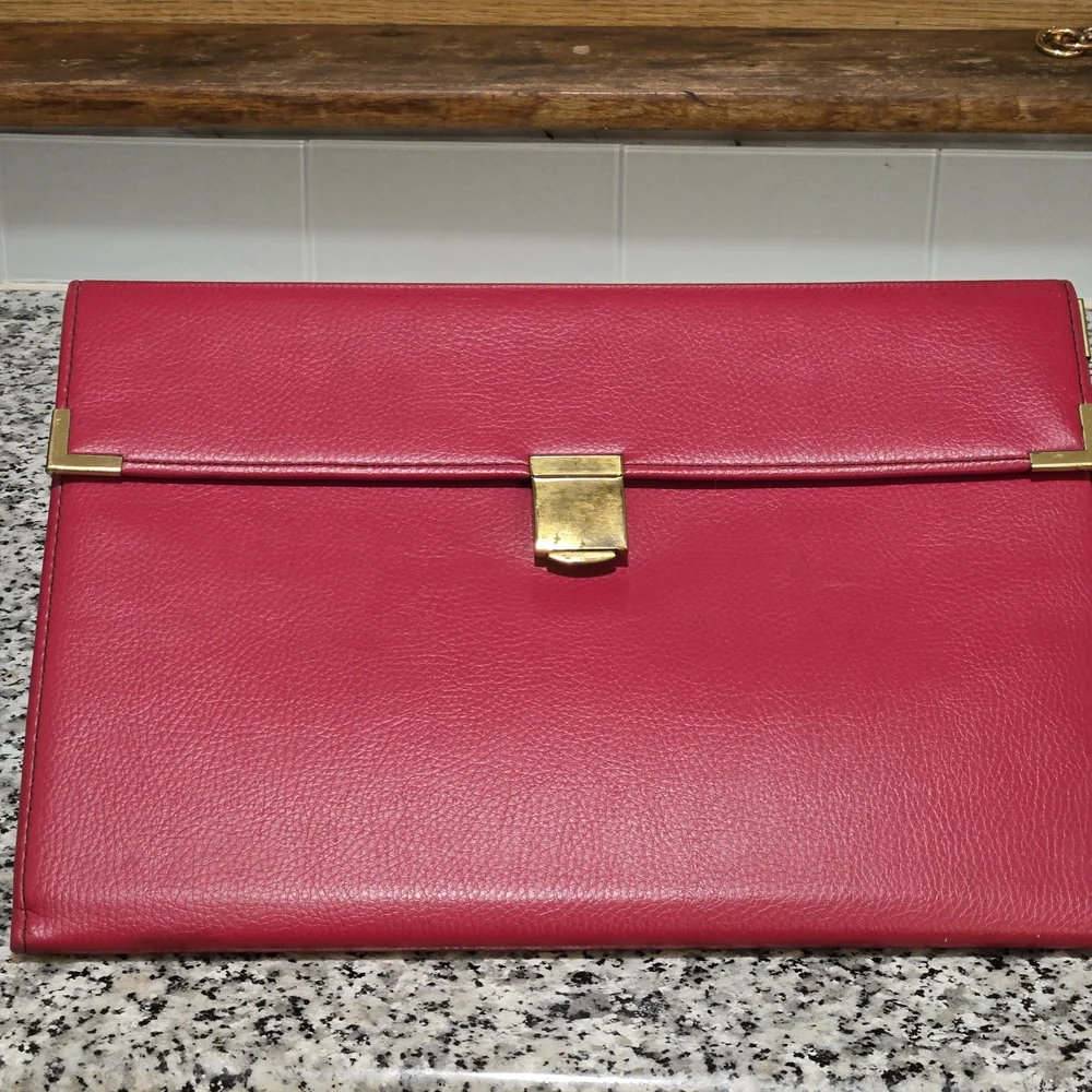 ​Vintage HAZEL Red Pebbled Leather Executive Portfolio / Document Case