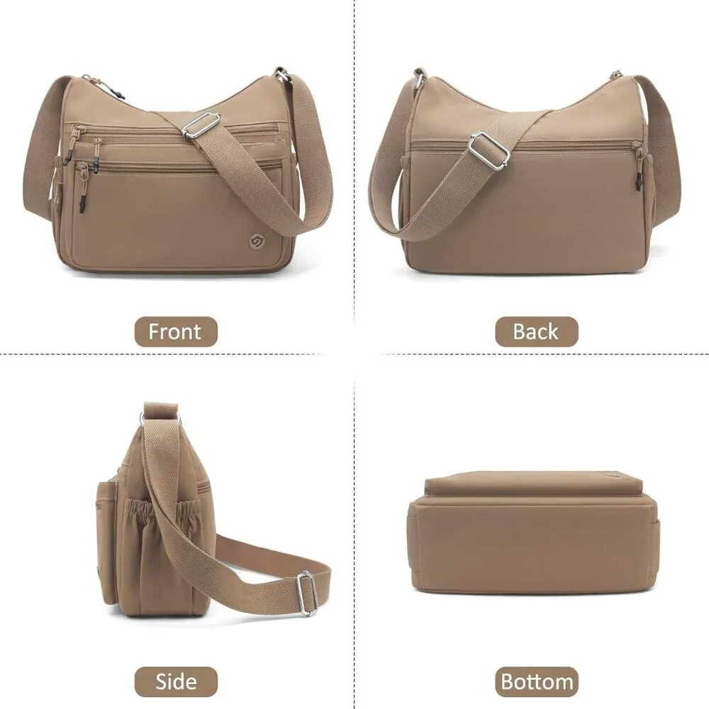 Women Shoulder Handbag Nylon Crossbody Purse Zipper Travel Organizer