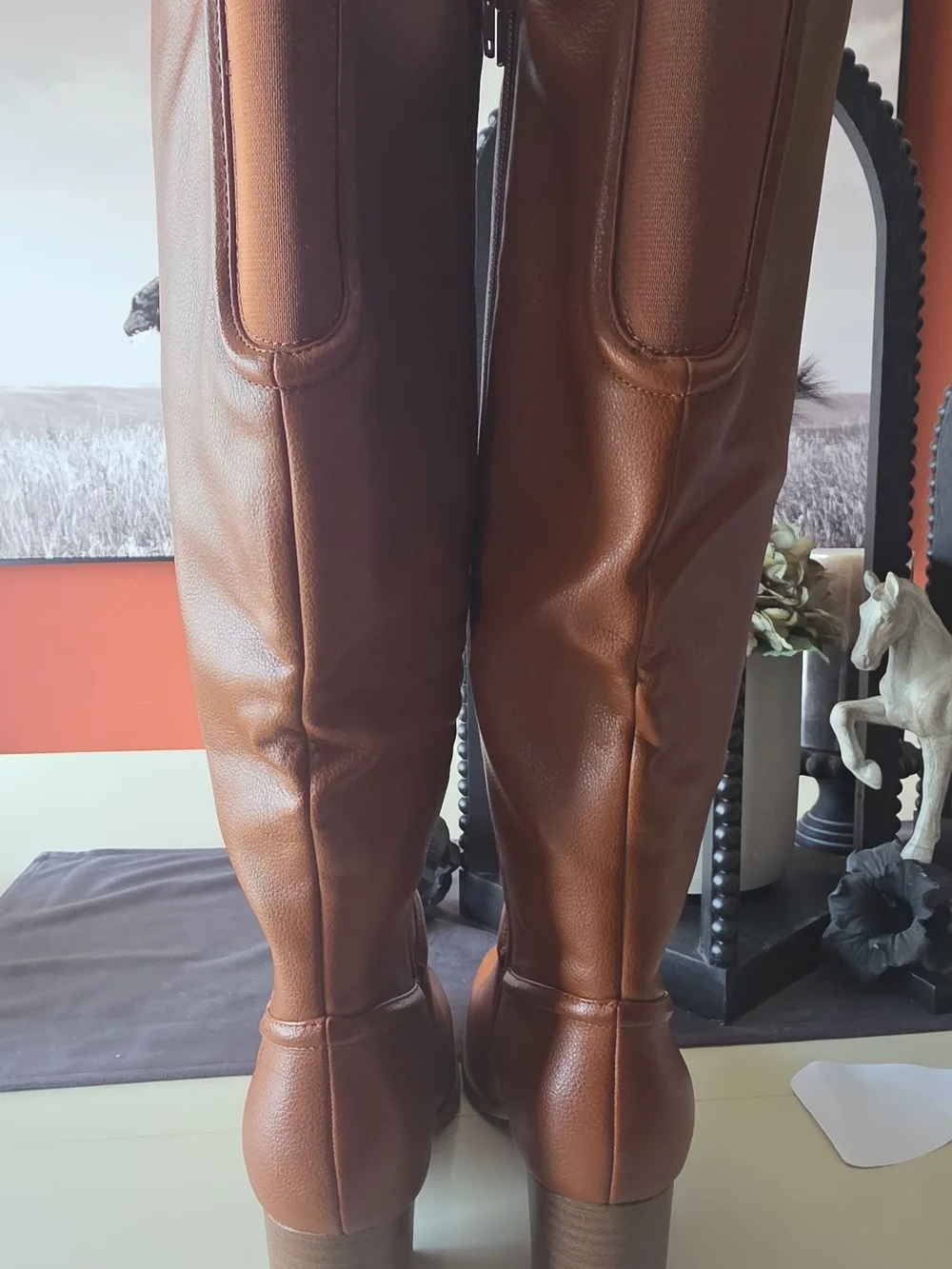 BareTraps Size 9 Tall Cognac Over-the-Knee Boots