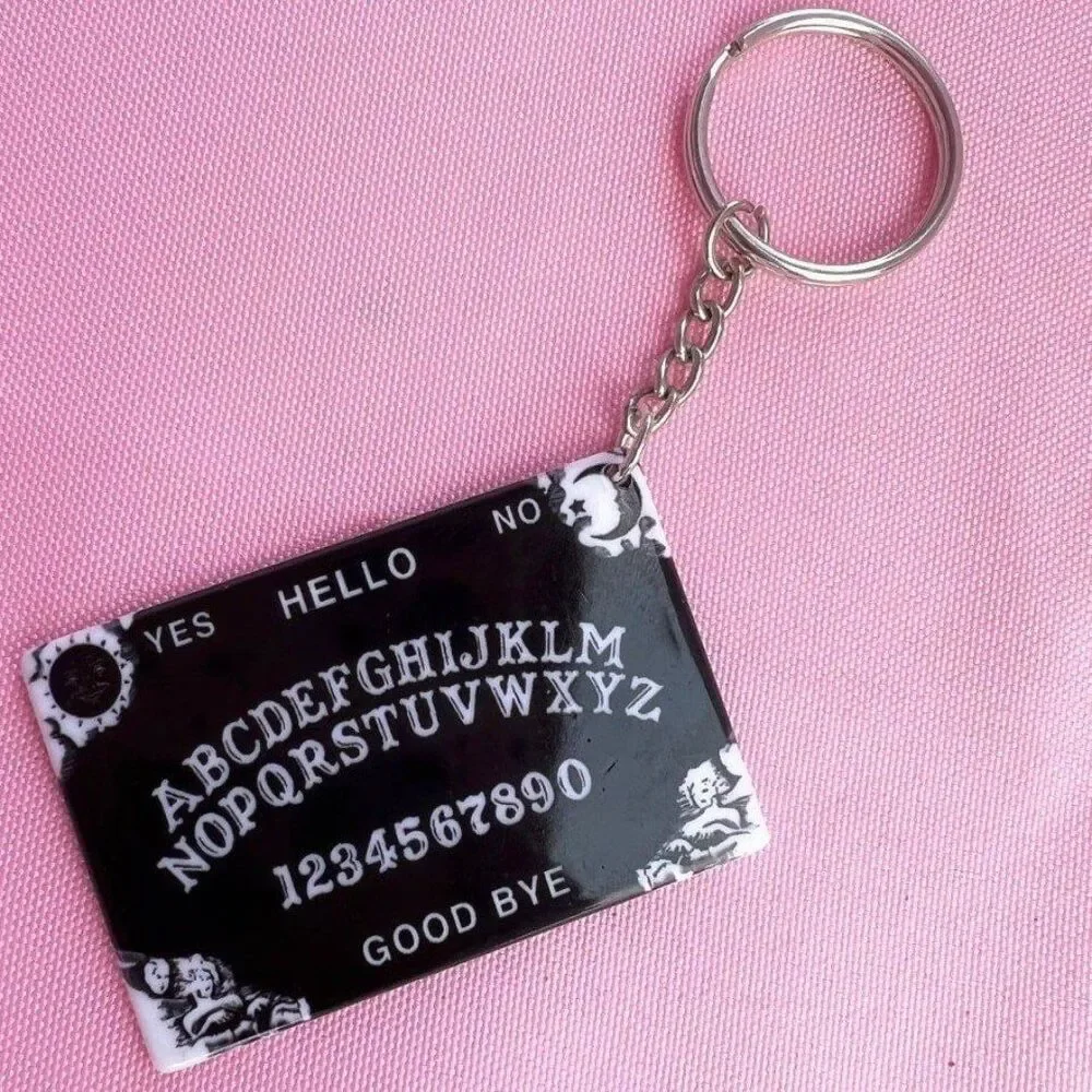 Ouija Board Keychain Black Spooky boardgame